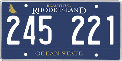 RI license plate 245221