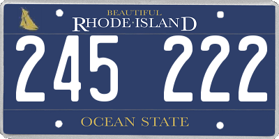 RI license plate 245222