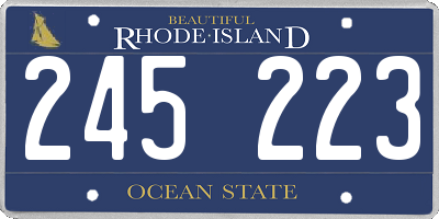 RI license plate 245223