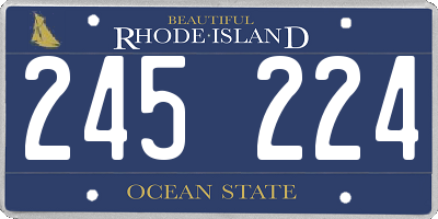 RI license plate 245224