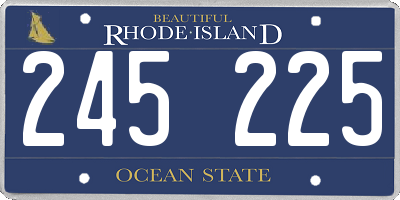 RI license plate 245225