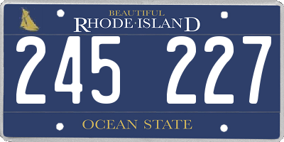 RI license plate 245227