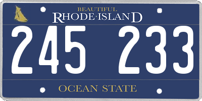 RI license plate 245233