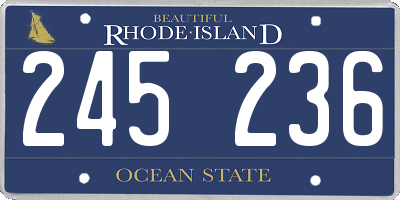 RI license plate 245236