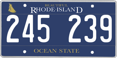 RI license plate 245239