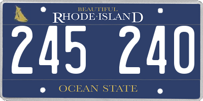 RI license plate 245240