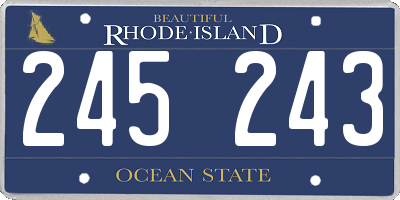 RI license plate 245243