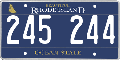 RI license plate 245244