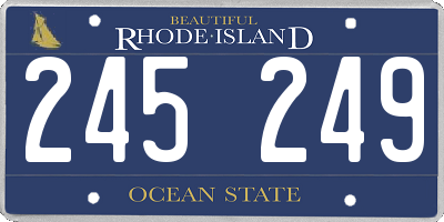 RI license plate 245249