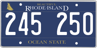RI license plate 245250