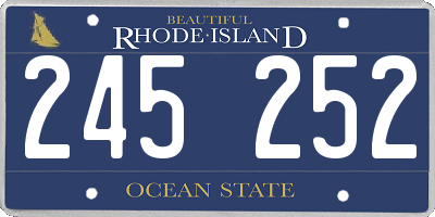 RI license plate 245252