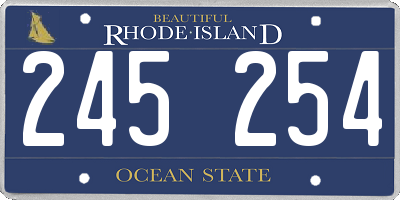 RI license plate 245254