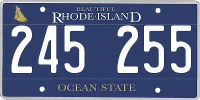 RI license plate 245255