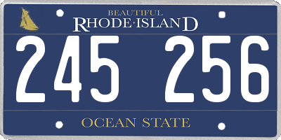 RI license plate 245256