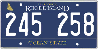 RI license plate 245258
