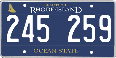 RI license plate 245259