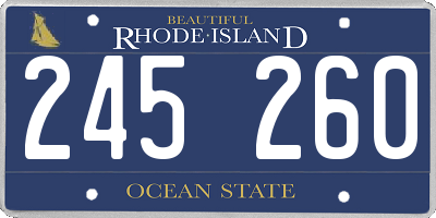 RI license plate 245260