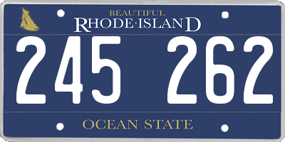 RI license plate 245262