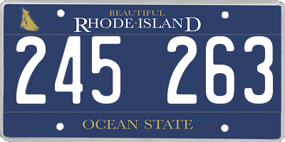 RI license plate 245263