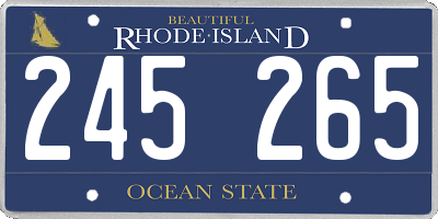 RI license plate 245265
