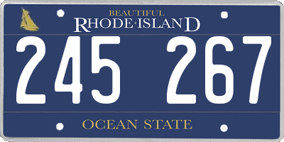 RI license plate 245267