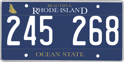 RI license plate 245268