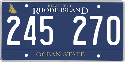 RI license plate 245270