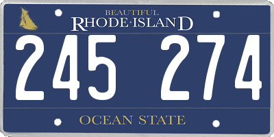 RI license plate 245274