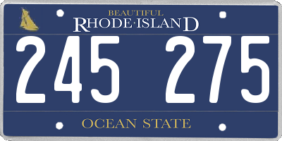 RI license plate 245275