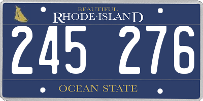 RI license plate 245276