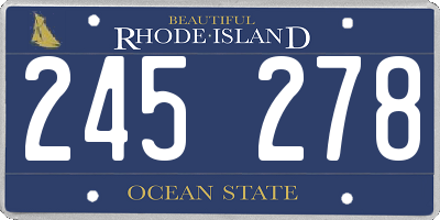 RI license plate 245278