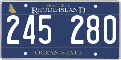RI license plate 245280