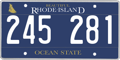 RI license plate 245281