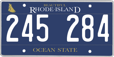 RI license plate 245284