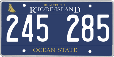 RI license plate 245285