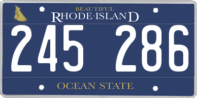 RI license plate 245286