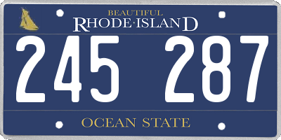 RI license plate 245287