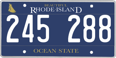 RI license plate 245288