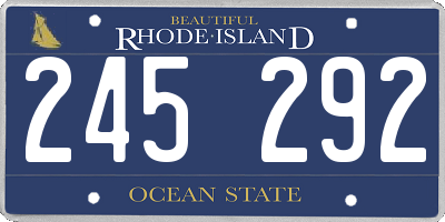 RI license plate 245292