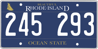 RI license plate 245293