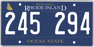 RI license plate 245294