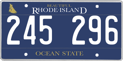 RI license plate 245296