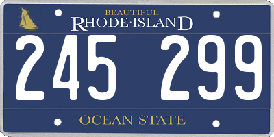 RI license plate 245299