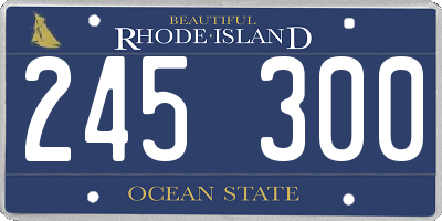 RI license plate 245300