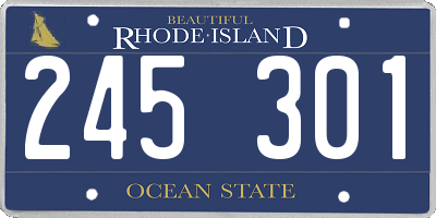 RI license plate 245301