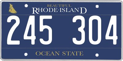 RI license plate 245304