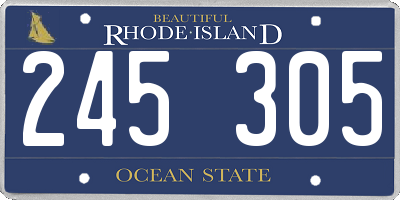 RI license plate 245305