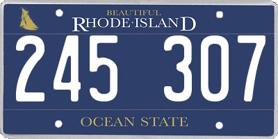 RI license plate 245307