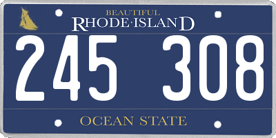 RI license plate 245308
