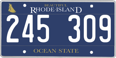 RI license plate 245309
